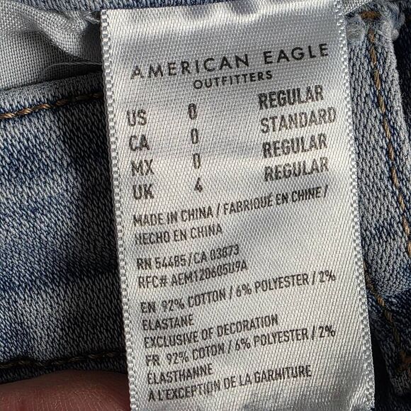 American Eagle Hi-Rise Jegging Crop Distressed 0 Regular - Picture 12 of 13